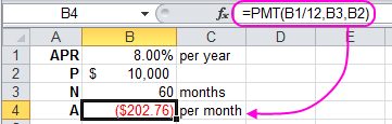 Annuity Calculation in Excel
