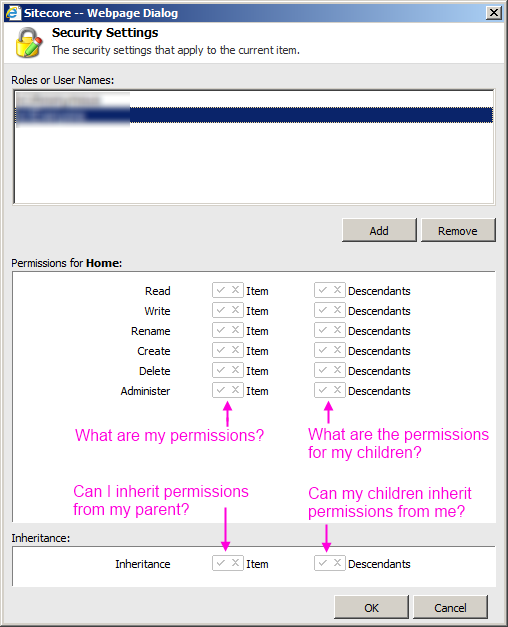 Security  Assign dialog